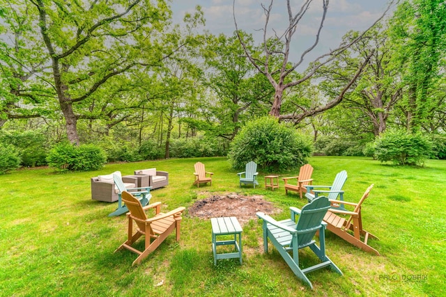 20719 Highview Rd, Marengo, IL 60152 - view of grassy yard featuring a fire pit