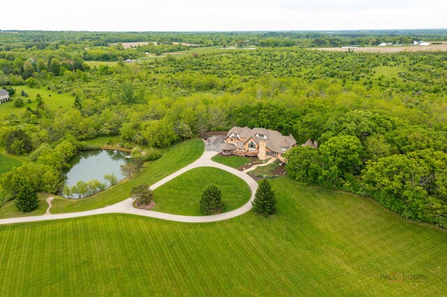 20719 Highview Rd, Marengo, IL 60152 - aerial view of property and surrounding area with a forest and a large body of water