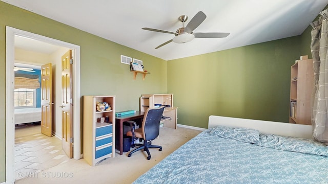 316 Juliana Ln, Bloomingdale, IL 60108 - bedroom featuring carpet flooring, an office area, ceiling fan, and baseboards