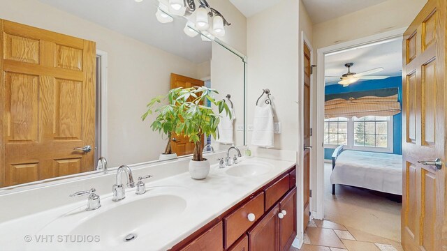 316 Juliana Ln, Bloomingdale, IL 60108 - bathroom featuring a ceiling fan, double vanity, and ensuite bathroom