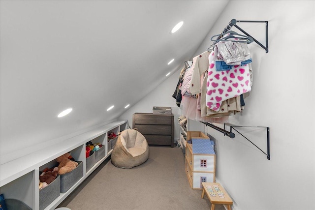 2087 W Greenleaf Ave, Chicago, IL 60645 - walk in closet with vaulted ceiling and carpet floors