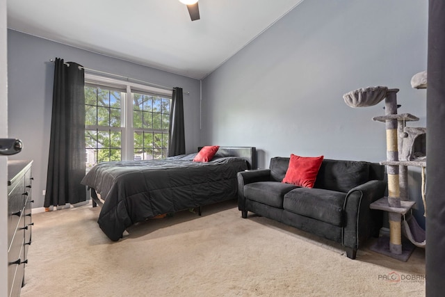300 Knox Park Rd, Lake Zurich, IL 60047 - carpeted bedroom featuring vaulted ceiling and a ceiling fan