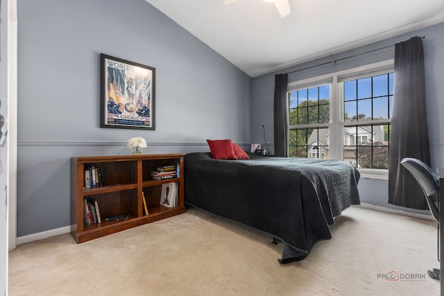300 Knox Park Rd, Lake Zurich, IL 60047 - bedroom with vaulted ceiling, carpet, and a ceiling fan
