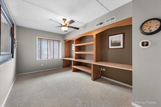 1327 Brown St Unit 206, Des Plaines, IL 60016 - unfurnished bedroom with carpet, baseboards, a textured ceiling, and a ceiling fan