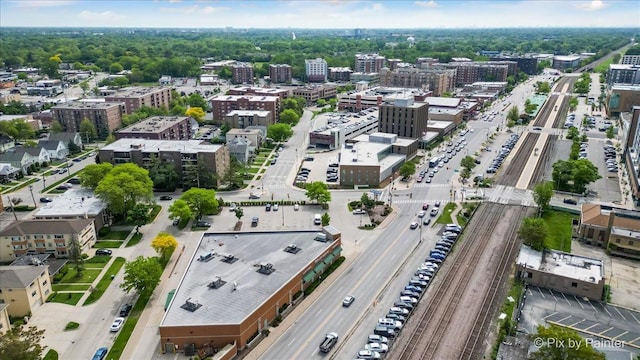 1327 Brown St Unit 206, Des Plaines, IL 60016 - aerial overview of property's location with nearby urban area and a main thoroughfare