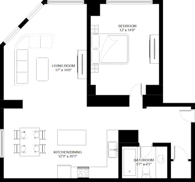 405 N Wabash Ave Unit 713, Chicago, IL 60611 - room layout
