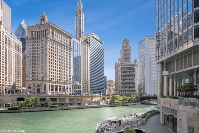 405 N Wabash Ave Unit 713, Chicago, IL 60611 - water view with skyline and a notable bridge