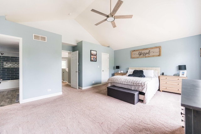 86 E Hummingbird Ave, Cortland, IL 60112 - bedroom featuring carpet floors, lofted ceiling, baseboards, a ceiling fan, and a closet