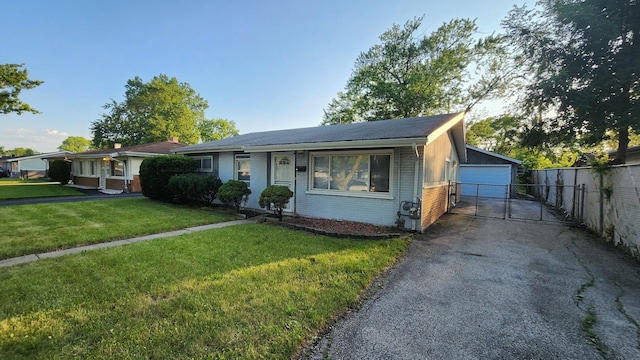 1370 Forest Pl, Calumet City, IL 60409 - ranch-style house featuring brick siding, a garage, and a gate
