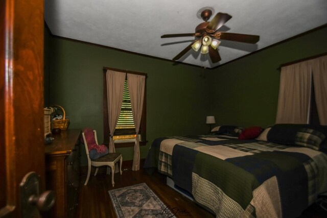 905 Kelly Ave, Joliet, IL 60435 - bedroom featuring dark wood-type flooring and ceiling fan