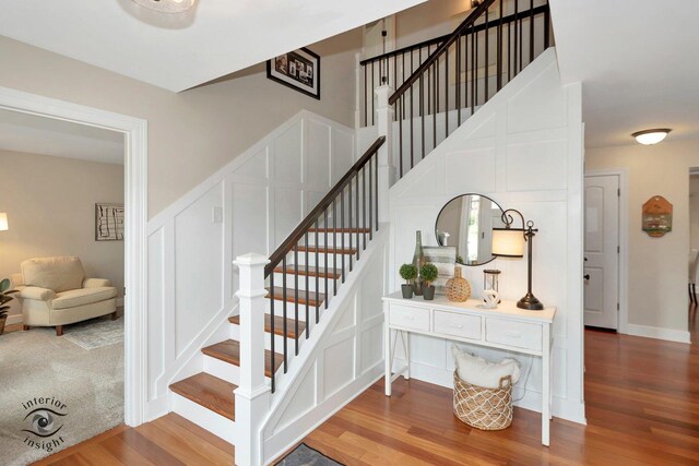 883 White Tail Bnd, Manteno, IL 60950 - stairway with wood finished floors and a decorative wall