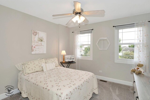 883 White Tail Bnd, Manteno, IL 60950 - bedroom with carpet floors, baseboards, and ceiling fan