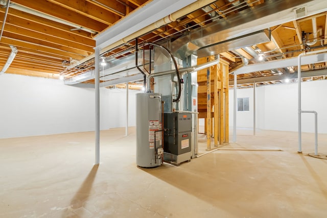 11104 Karen Dr, Orland Park, IL 60467 - unfinished basement featuring water heater and heating unit