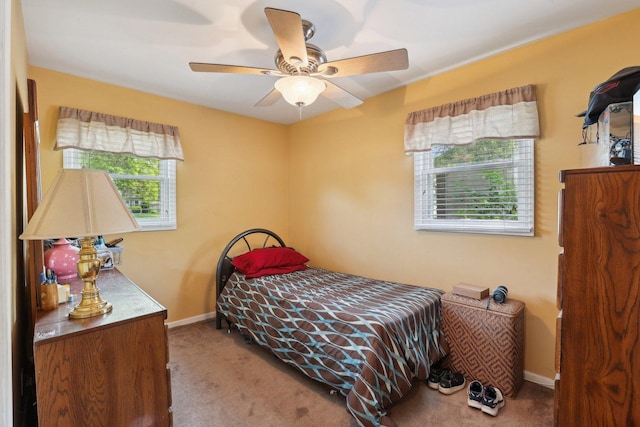 129 S Hammes Ave, Joliet, IL 60436 - bedroom featuring carpet floors, baseboards, and ceiling fan
