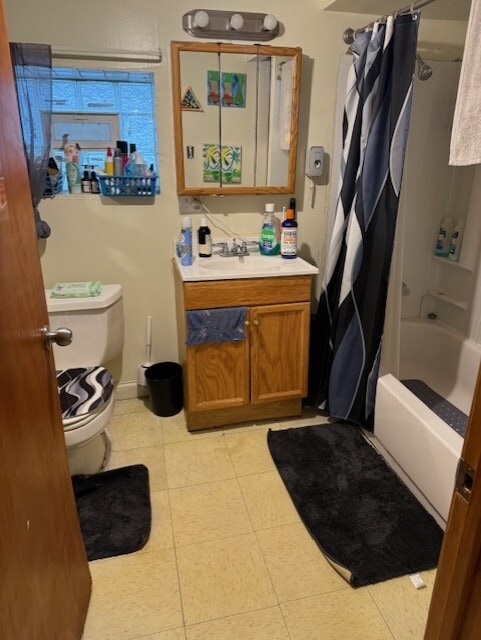 1723 N Monitor Ave, Chicago, IL 60639 - full bath with vanity, shower / bath combo with shower curtain, and tile patterned flooring