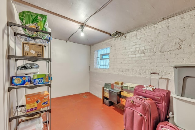 5434 W School St, Chicago, IL 60641 - interior space featuring brick wall