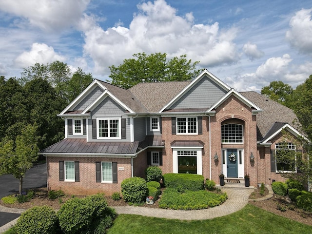 20142 N Deer Chase Ct, Deer Park, IL 60010 - view of front of house featuring brick siding, a standing seam roof, and metal roof