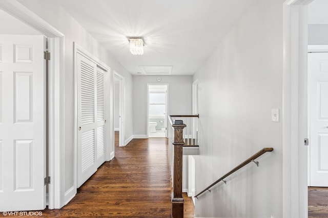 265 W Adams St, Elmhurst, IL 60126 - hallway featuring an upstairs landing, wood finished floors, and baseboards