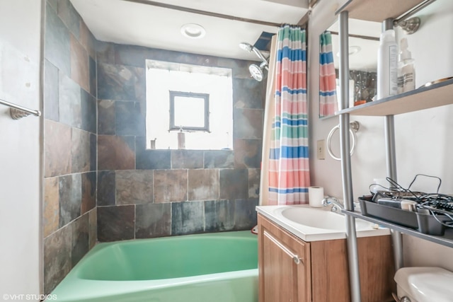 32 E 137th St, Riverdale, IL 60827 - bathroom with shower / tub combo, vanity, and toilet