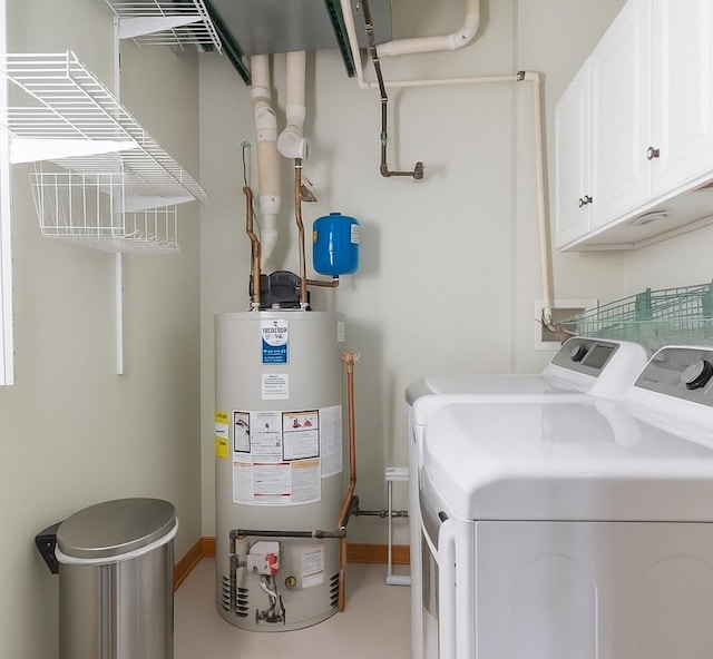 1716 Simms St Unit 0, Aurora, IL 60504 - laundry room with water heater, washing machine and clothes dryer, and cabinet space