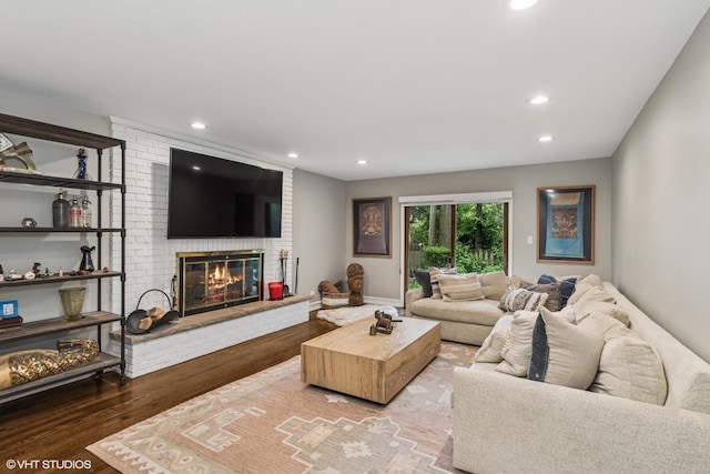 506 Westgate Rd, Deerfield, IL 60015 - living room featuring a fireplace, wood finished floors, and recessed lighting