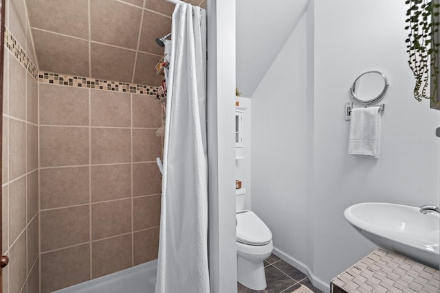 3050 Charles St, Melrose Park, IL 60164 - bathroom featuring a tile shower and tile patterned flooring