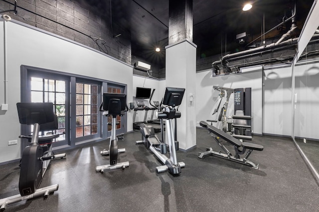 40 N Tower Rd Unit 14B, Oak Brook, IL 60523 - gym with a high ceiling and baseboards