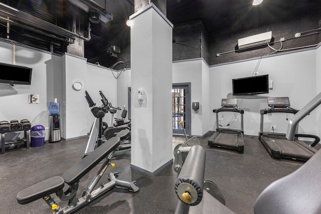 40 N Tower Rd Unit 14B, Oak Brook, IL 60523 - gym with a high ceiling and baseboards
