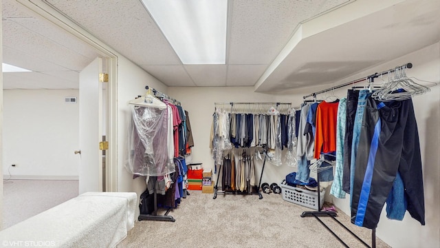20195 Augusta Dr, Olympia Fields, IL 60461 - walk in closet featuring carpet floors and a paneled ceiling