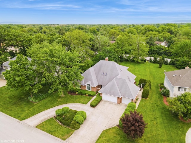 20195 Augusta Dr, Olympia Fields, IL 60461 - aerial view of property and surrounding area featuring a heavily wooded area