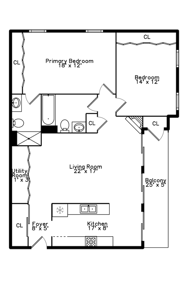 17212 Oak Park Ave Unit 2Sw, Tinley Park, IL 60477 - room layout