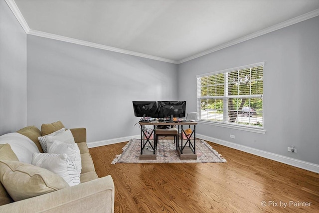 679 Slate Run, Elgin, IL 60124 - office space with crown molding, baseboards, and wood finished floors