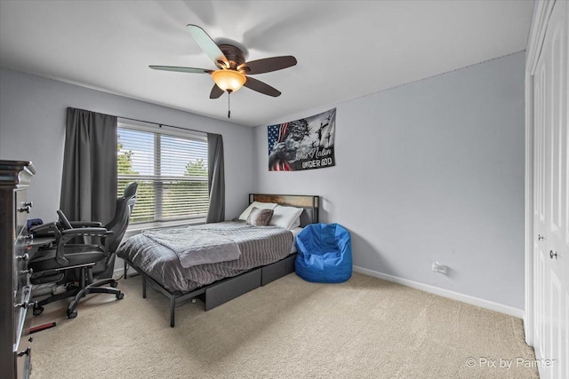 679 Slate Run, Elgin, IL 60124 - bedroom featuring carpet floors, baseboards, and ceiling fan
