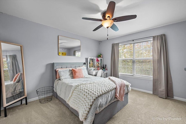 679 Slate Run, Elgin, IL 60124 - bedroom with carpet flooring, baseboards, and a ceiling fan