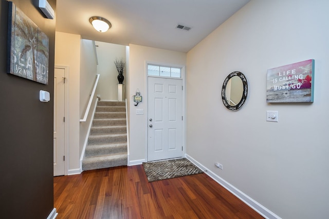 426 Victoria Ln Unit 426, Elgin, IL 60124 - entrance foyer with stairs, dark wood finished floors, and baseboards