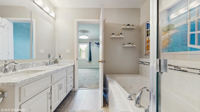 2080 Maplewood Cir, Naperville, IL 60563 - bathroom with double vanity and a whirlpool tub