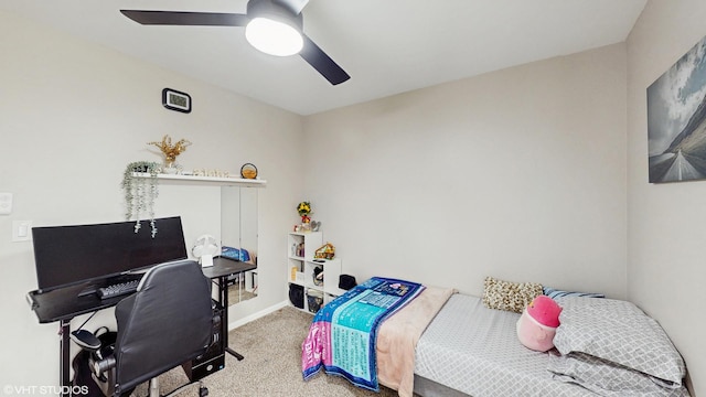 2080 Maplewood Cir, Naperville, IL 60563 - bedroom featuring carpet, a ceiling fan, an office area, and baseboards