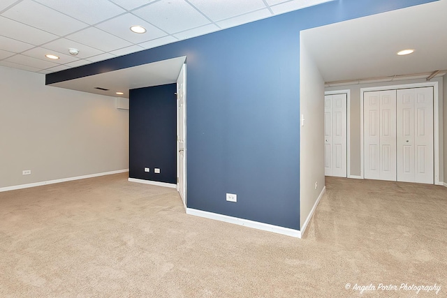 2704 Kendall Xing Unit 2704, Johnsburg, IL 60051 - finished basement featuring carpet floors, recessed lighting, baseboards, and a drop ceiling