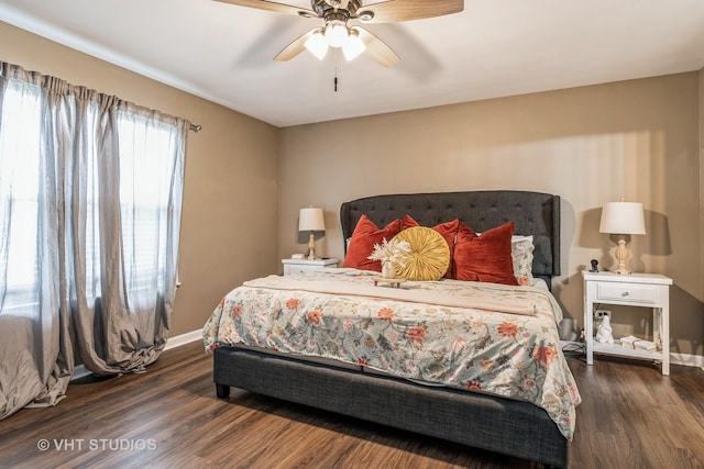 1987 Rosehill Ct, Romeoville, IL 60446 - bedroom featuring wood finished floors, baseboards, and ceiling fan