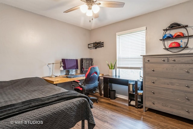 1987 Rosehill Ct, Romeoville, IL 60446 - bedroom with wood finished floors, a desk, and ceiling fan