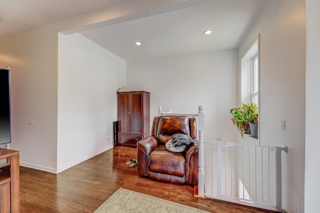 3340 W Polk St, Chicago, IL 60624 - living area with wood finished floors, baseboards, and recessed lighting