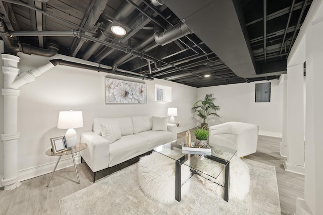 504 Newton Ave, Glen Ellyn, IL 60137 - living room with baseboards and wood finished floors