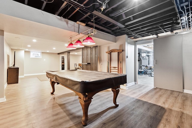 10 Black Walnut Trl, Palos Park, IL 60464 - game room featuring pool table, recessed lighting, and light wood-type flooring