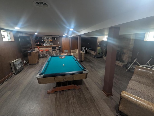 8918 S Euclid Ave, Chicago, IL 60617 - rec room featuring a dry bar, wood finished floors, billiards table, and plenty of natural light