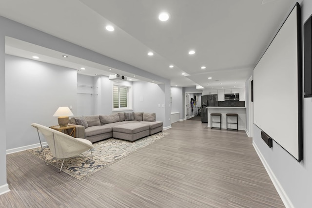 4328 Chinaberry Ln, Naperville, IL 60564 - living room featuring baseboards, recessed lighting, and light wood finished floors