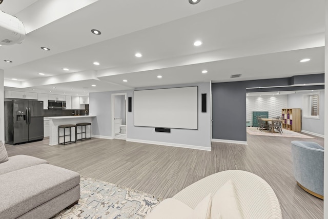 4328 Chinaberry Ln, Naperville, IL 60564 - living area featuring light wood finished floors, baseboards, and recessed lighting