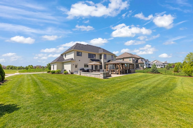 4328 Chinaberry Ln, Naperville, IL 60564 - back of property with a gazebo and a patio area
