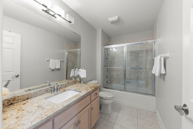 1728 Elyse Ln, Naperville, IL 60565 - full bath with toilet, vanity, tile patterned flooring, bath / shower combo with glass door, and baseboards
