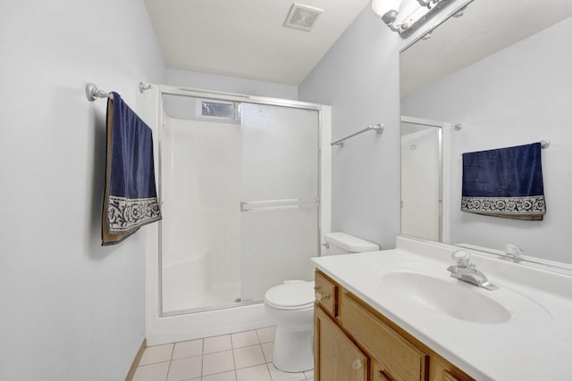 1499 Raven Dr, Bolingbrook, IL 60490 - bathroom with toilet, a shower stall, vanity, and tile patterned flooring