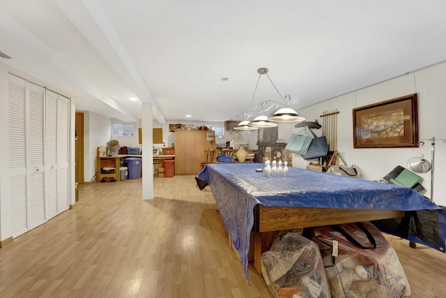 1499 Raven Dr, Bolingbrook, IL 60490 - game room featuring light wood-type flooring and billiards table